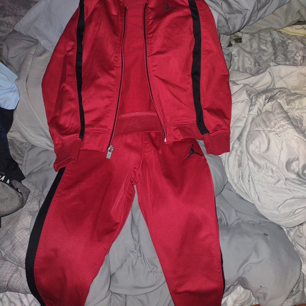 Jordan Kids Red and Black Matching Set